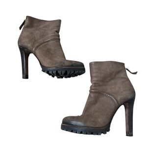 Vic Matie Worn Brown Leather Booties Size 41/10